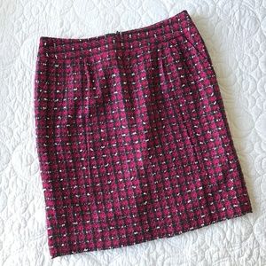 Ann Taylor Fuchsia Tweed Skirt
